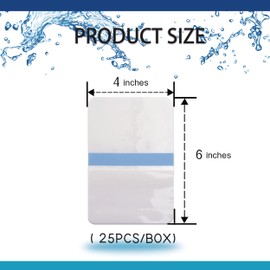 4"x6"-25 Individual Packages Sterile Waterproof Transparent Film Dressings for Wound Care Cover - Medical Grade - Clear Adhesive Skin Bandages for IV Shield, Tattoo Aftercare(Transparent,4"X6"-25PCS)