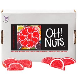 Oh! Nuts Red Raspberry Jelly Fruit Slices Sugar Candy - 5 LB Bulk Bag | Traditional Old Fashioned Chewy Gummy Sweet Confectionery | Gluten-Free, Kosher Certified Pareve (150 CT)