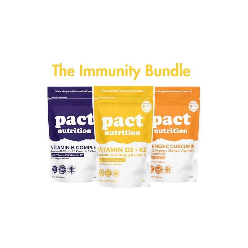 Immunity Bundle - Vitamin D3K2, Vitamin B Complex & Turmeric