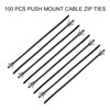 HARFINGTON 50pcs Push Mount Cable Zip Tie 7.9" x 0.19"
