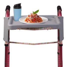 DMI Walker Tray, Rollator Tray, Mobility and Walker Accessory Tray Table Fits Most Standard Walkers, Folding with Two Cup Holders and Tool Free Assembly, 16 x 11.8 inch
