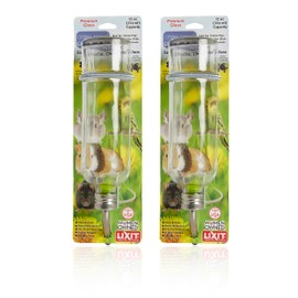 Lixit Chew Proof Flat Sided Water Bottles for Rabbits, Ferrets, Rats, Birds, Hamsters, Guinea Pigs, Chinchillas Gerbils and Other Small Animals (12oz Pack of 2)