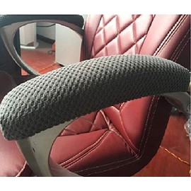 Isccdy Soft Chair Arm Pad Covers Over,Simple Durable Washable Office Chair Armrest Slipcovers Covers Pads (2 Pcs/Set) (Dark Black)