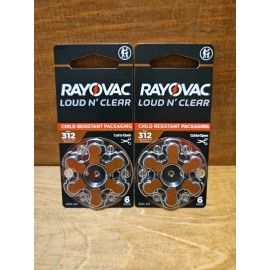 Rayovac 2 Packs 12 Cells Rayovac Loud n' Clear Hearing Aid Batteries 312CR-6LNCUS - N1