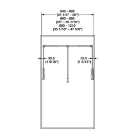 Hafel Pull Down Closet Rod, 26 lbs Load Capacity, Ergonomic Handle, Adjustable Width, White (21 1/4 - 26 inch)