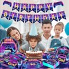 Vlipoeasn 146pcs 10th Birthday Video Game Party Plates, Purple 24