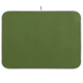 Kigai Plain Dark Olive Green Solid Color Dish Drying Mat Kitchen Counter Microfiber Dish Mat Absorbent Mat Drying Pad Dish Draining Mat 18 x 24 Inch