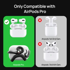The Serpent Case 3D Cover Compatible with AirPods Pro Case 2nd/1st Generation. HaloMyyth Distinctive Aesthetic, Gemstone Light Head, Detail Sculpting, Case Compatible with AirPods Pro, Mystery Black