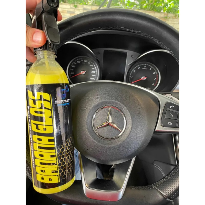 Restaurador Premium Abrillantador Plásticos Piel Vinil Carro Amarillo