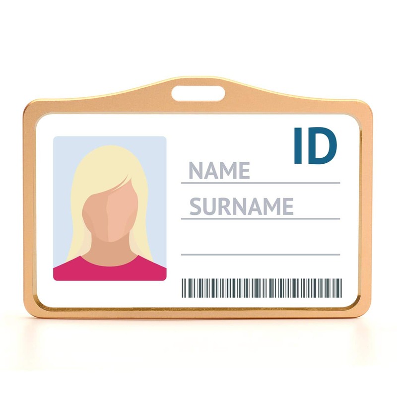 LanyardsTomorrow Aluminum Metal Horizontal Horizontal Open ID Card Holder for