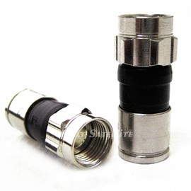 10 Pieces PPC EX6 Plus Satellite TV Digital Cable RG6 COAXIAL Cable Compression Fittings