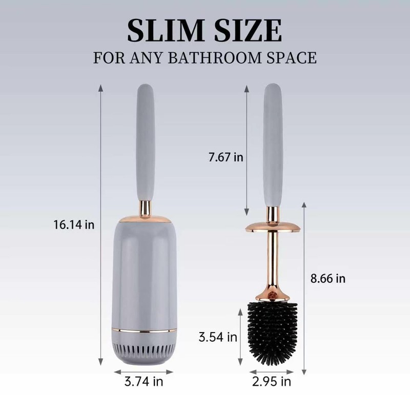 Toilet Brush and Holder Set, Toilet Bowl Brush with Long