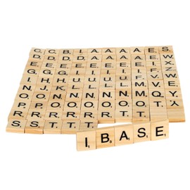 Wooden Alphabet Scrabble Tiles Set Letters Pieces Wood Crafts A-Z Capital Decoration Letter Scrapbooking Handcraft Crossword Coasters Game Board Deluxe Edition Complete DIY Spelling Making 200X