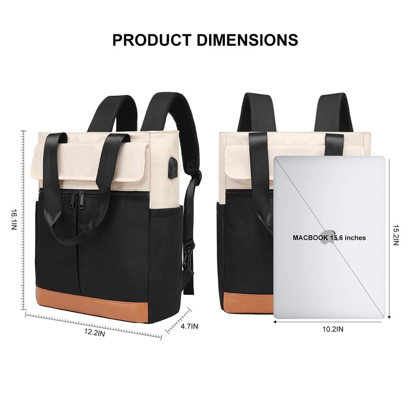 CYUREAY Women's Convertible Daypack Laptop Backpack, School Bag Computer Backpack