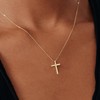LYSphoenix 14k Gold Plated Silver Cross Necklace for Women Trendy