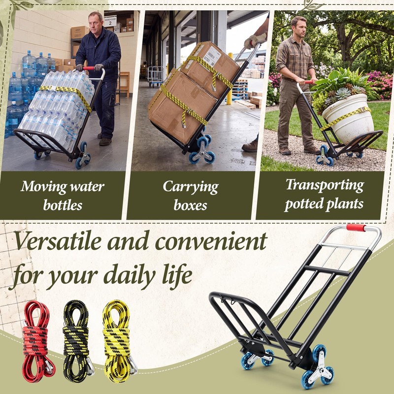 Lounsweer Stair Climbing Cart, 265 Lbs Plant Caddy with 3