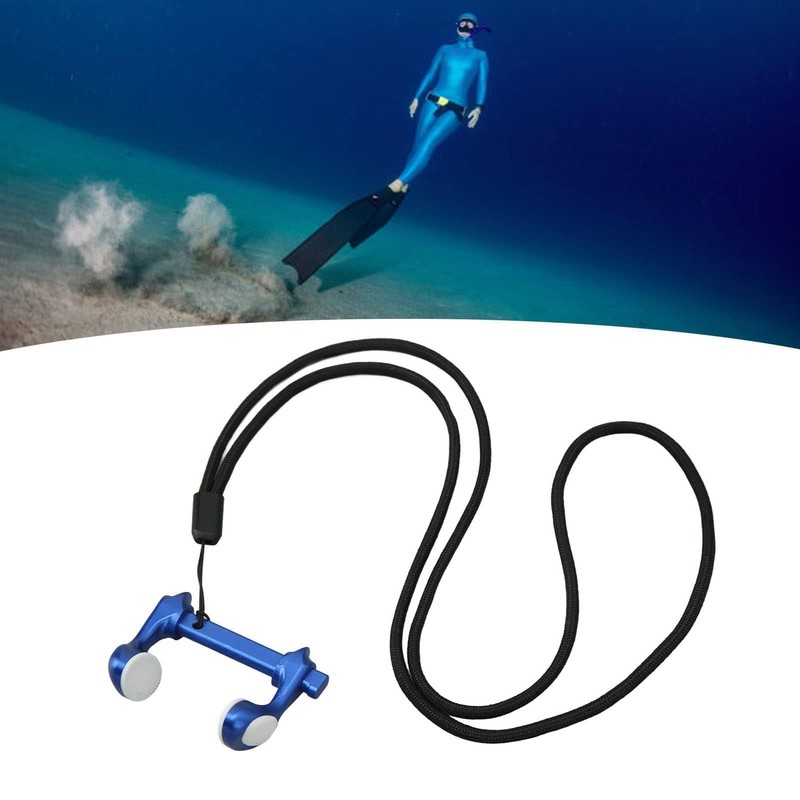 HERCHR Adjustable Swimming Nose Clip with Lanyard, Non Slip Split