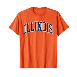 Retro Illinois Tee Vintage Illinois Orange Blue Throwback IL T-Shirt