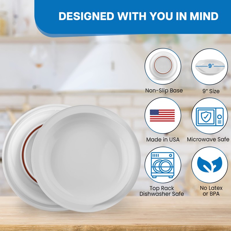 Providence Spillproof 9" Scoop Plate High-Low Adaptive Bowl - Dish