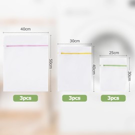 Laundry Bag for Washing Machine, Pack of 9, Laundry Net, Laundry Bag, Washing Machine Bag, Suitable for Jackets, Sweaters, Shirts, Socks, Jeans, Plush Toys etc. (Large, Small, Medium)