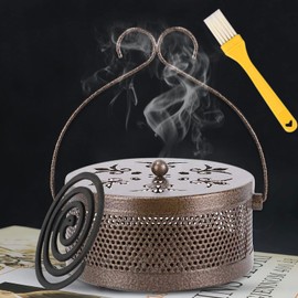 Mosquito Spiral Holder, Mosquito Spirals, Metallic Mosquito Coil Holder, Iron Hollow Mosquito Coils Box, Movable Mosquito Coil Holder, Retro Mosquito Spiral Pot Mosquito Coil Holder