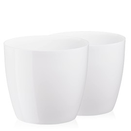 Tymar Pack of 2 Round Shape Planter (White, Diameter 20 cm)