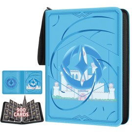 Trading Card Binder for Lorcana Cards Premium 9 Pocket Card Binder Compatible with Lorcana Cards 900 Pockets Capacity for TCG Storage Display Collection(Blue 9)