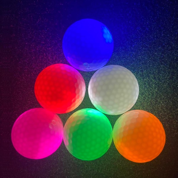 rideontogo Night Golf Balls: 6-Color Glow in The Dark Golf