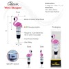 Puzzled Cheers Flamingo Glass Wine Stopper - Elegant Wine Bottle