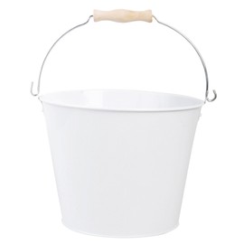 Esschert Design USA White Metal Bucket with Wood Handle (RD23)