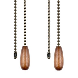 Ceiling Fan Chain Pulls Walnut Wooden Pull Chain Extension Pull Chain for Ceiling Light Lamp Fan Chain 2 Pack