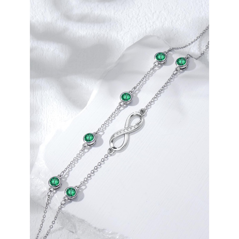 Infinity Anklet 925 Sterling Silver Hotwife Anklet May Birthstone Graduation