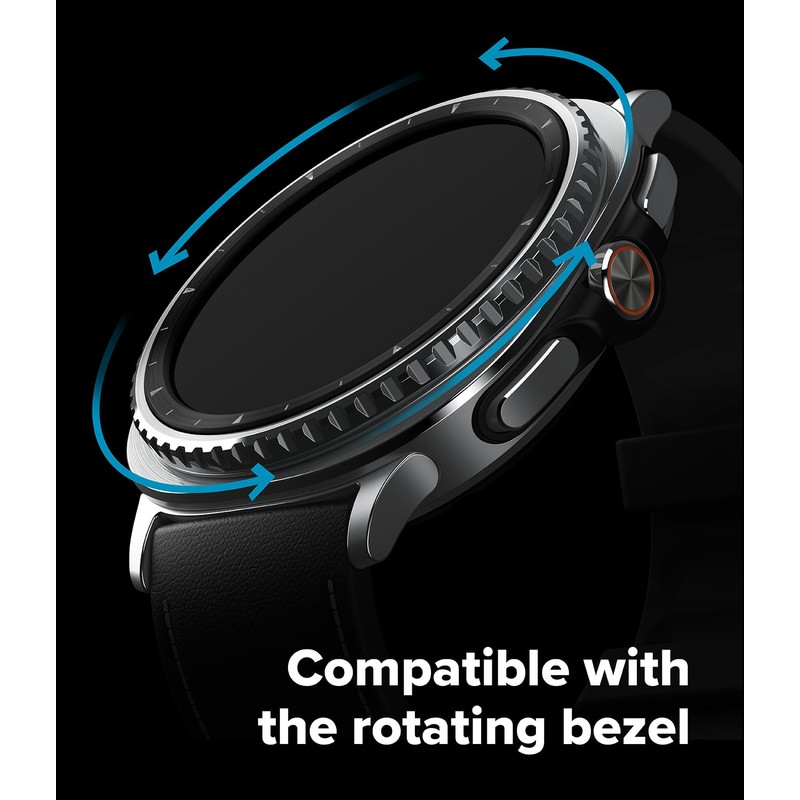 【Ringke】Galaxy Watch 8 Classic 46mm ケース [クラシックな時計デザイン] 傷防止高級ステンレスアクセサリーカバー（インナーベゼルカバー）簡単取り付け ブラック- Inner