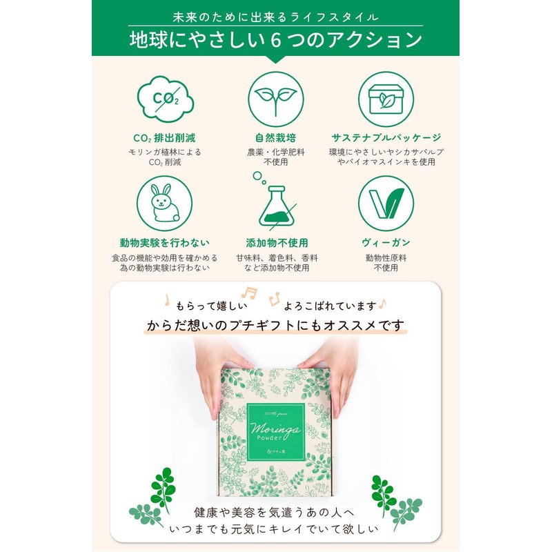 Moringa Powder Moringa 100% Powder Salad Tree Additive-Free Superfood [2g×30