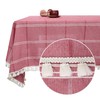 Deconovo Cotton Wipeable Tablecloth Tassel Lace Water Resistant Table Cloth