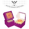 Gcardist Deep Purple Bakery Box with Window 15Pcs 10.2x10.2x6.4cm Deep