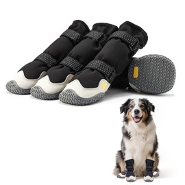 Billionchains Dog Boots for Small to Large Breed, Waterproof Paw Protectors Anti-Slip Dog Winter Shoes with Adjustable Straps, Size 5