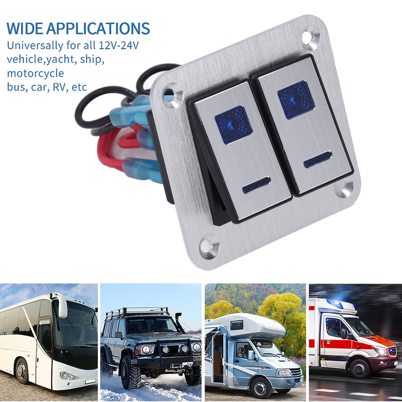 Rocker Switch Panel 2 Gang On Off Toggle Switch Panel