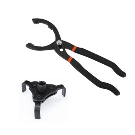 Auto-plaza 2 Pieces 12" Oil Filter Pliers and Universal Adjustable Oil Filter Wrench Removal Tool