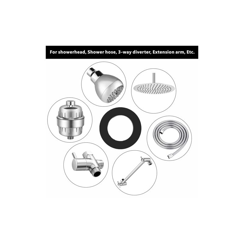 4 Pack Shower Head Gasket, 3/4" Rubber Washer for 1/2"