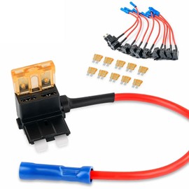 10 Pcs of Holder Add-a-Circuit TAP Adapter 5 Amp Mini APR ATO ATC Blade Fuse Set Car