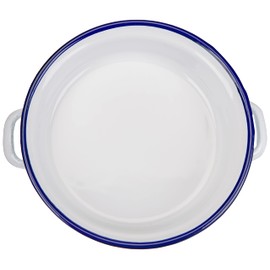 IBILI Egg Dish Blanca 18 cm of Enamelled Steel, White/Blue, 18 x 18 x 5 cm