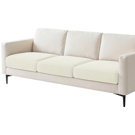 Hokway Stretch Individual Couch Cushion Slipcovers Reversible Cushion Protector Slipcovers Sofa Cushion Protector Covers(Creamwhite,Small-3PC)