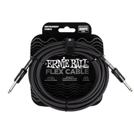 Ernie Ball Flex Instrument Cable Straight/Straight 20ft - Black (P06435)