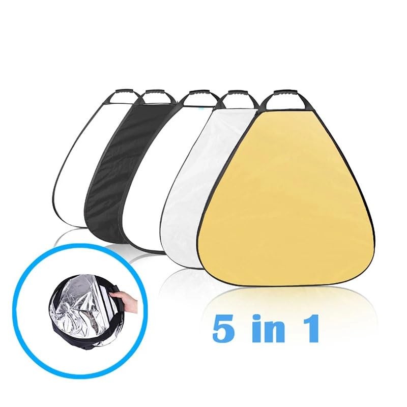 REFLEX CAMERA 5-in-1 Triangle Photography Reflector 30cm (11.8in) | Gold