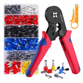 HOZKUY Crimping Pliers Set for 0.25-10 mm², Wire End Ferrules Pliers Self-Adjusting with 1200 Pieces Wire End Ferrules, Electrician Professional Crimping Tool Set, Crimping Pliers Set with Ergonomic