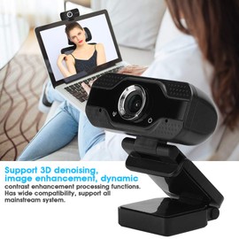 JTLB Webcam 1080P Desktop Computer Camera with Microphone, 30FPS, USB, Online Class, 2MP, Black