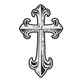 Reflective Steel Cross Patch, Large Size