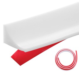 2 metros Tira De Silicona Para Retención De Agua Autoadhesiva Barrera tira de sellado inferior de la puerta para fregadero de cocina tina Autoadhesivo (Blanco)