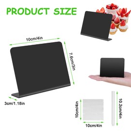 Vicloon Chalkboard Signs, 12Pcs Black Chalk Board Signs with 4 Erasable Blackboard Pens 2 Cleaning Cloth Food Stand Labels Buffet Tags for Food, Pricetags, School, Weddings, Party(L-Shape)